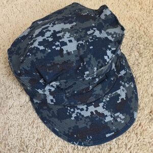Blue Digital Camo Military Cap/ Hat